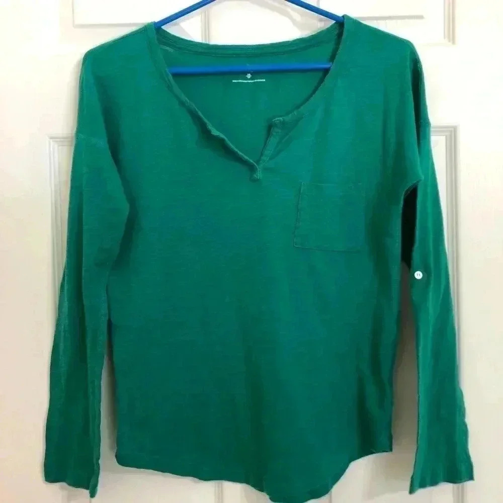 Express Green Long Sleeved Shirt Size Extra Small